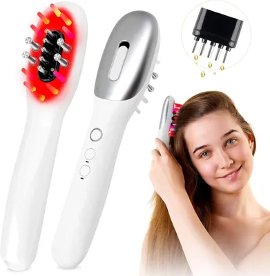 Produktbild von 3-in-1 Kopfhautmassagegerät, Elektrisch, EMS, Rotlicht & Öl-Applikator, Für Haarwachstum, Pflege & Massage, Tragbar, Wiederaufladbar