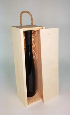 Produktbild von Holzbox Holzkiste Geschenkbox Weinbox Schatulle aus Holz mit Deckel - 1 Flasche