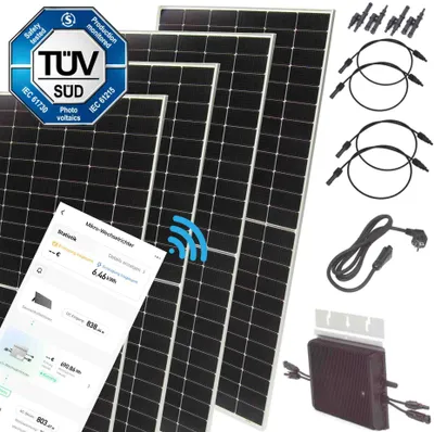 Produktbild von Balkonkraftwerk 3000W 800W Bifazial Solaranlage Wifi App Überschussladen