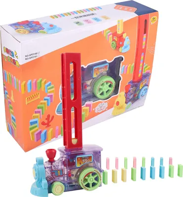 Produktbild von Domino-Spiel, Auto-Spielzeug-Set, DIY, automatische Platzierung, Zug, Lernspielzeug, 80 Stück