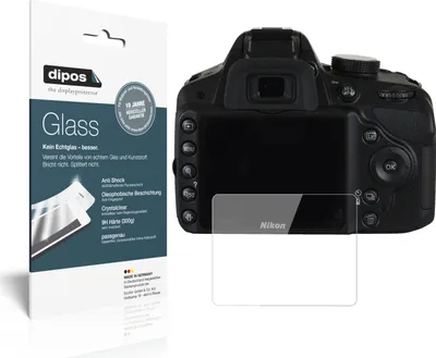 Produktbild von 1x Schutzfolie für Nikon D3200 - Anti-Shock 9H Folie dipos Glass Kunststoffglas