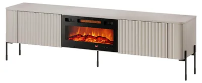Produktbild von Furniture24 Fernsehschrank Vera Tv - Lowboard 180 X 32 X 23 Cm Mit Kamin Heizfunktion - Kaschmir