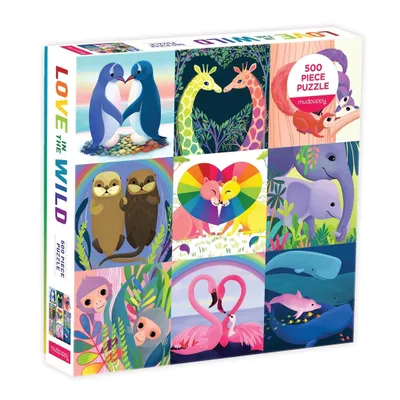 Produktbild von Mudpuppy Rodinné puzzle Láska v divočině 500 dílků