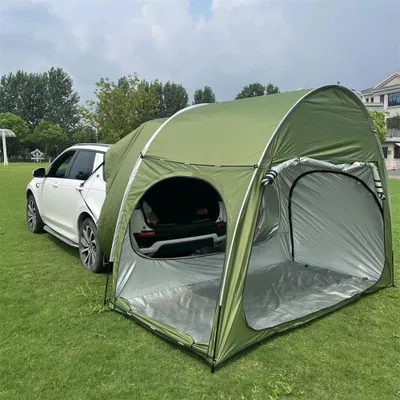 Zdjęcie produktu dla IPRee Namiot kempingowy z daszkiem, przedłużenie bagażnika, ochrona przeciwsłoneczna, sprzęt outdoorowy - namiot kempingowy, 3x1,5x2,1 m, srebrny