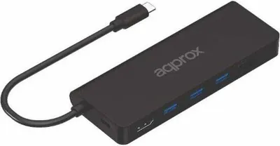 Produktbild von Approx APPC53, USB 3.2 Gen 1 (3.1 Gen 1) Type-C, 100 W, 1000 Mbit/s, Schwarz, MicroSD (TransFlash), SD, 30 Hz