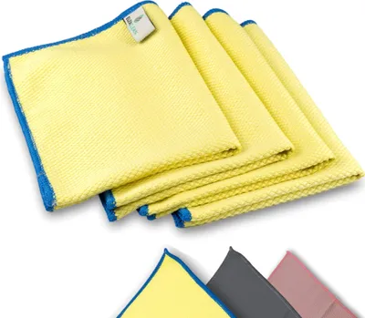 Produktbild von ELEXACLEAN Fenstertücher streifenfrei, Mikrofaser Fensterputztücher (4 Stück, 40x30 cm, gelb) Premium Putztücher, ideal für Glas Bad Auto