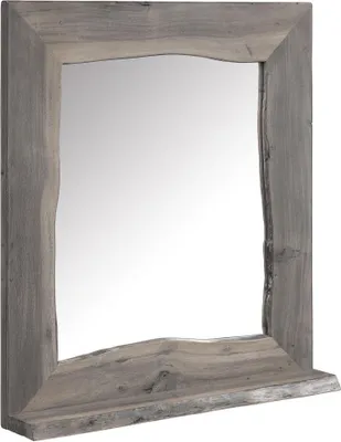 Image de MASSIVMOEBEL24 | Miroir 70x78cm - Bois d'acacia laqué (Gris) - PURE ACACIA #603