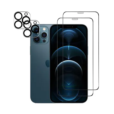 Produktbild von Kameraschutz Displayschutz Schutzglas für iPhone 12 Pro Max 2er Pack Panzerfolie Bildschirm Kamera Glasfolie