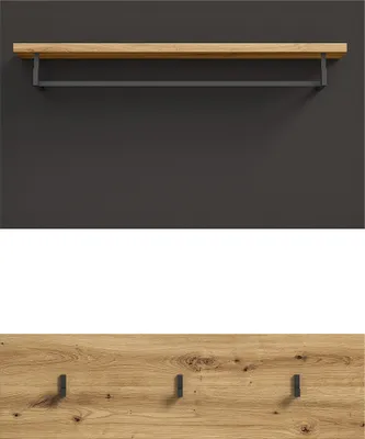 Produktbild von Garderobenpaneel modern in Eiche mit grau CORTONA-158
