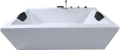 Produktbild von CARIBIA Rechteck Badewanne X-Tube 200x90 Wasserfall Armaturset, Acrylschürze, Füße, Ablaufgarnitur und 2x Kopfkissen GRATIS