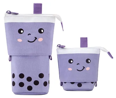 Produktbild von Federmäppchen mit Reißverschluss, 2-in-1 Federmäppchen und Stiftehalter, erweiterbar, für Mädchen und Teenager.