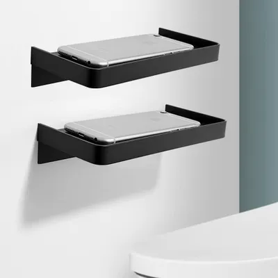 Produktbild von Omgoods – 2 Stück Duschablagen, selbstklebend, ohne Bohren, Organizer (19 cm, Schwarz)