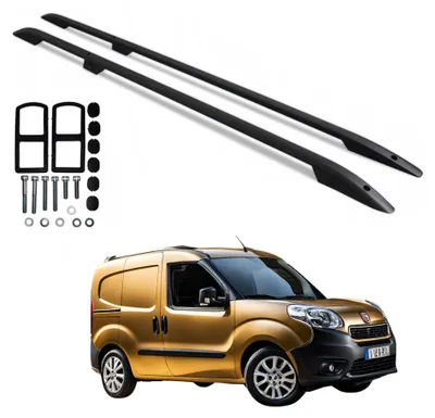 Obrázok produktu pre Strešné lyžiny FIAT DOBLO SHORT 2010-2022 Čierne pevné a odolné