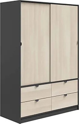 Immagine prodotto di Dmora Guardaroba 2 Ante Pittsfield 60x200h cm Grigio Antracite, Appendiabiti 2 Ante