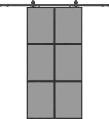 Image de vidaXL Porte coulissante avec ferrure noire 102,5x205 cm verre trempé