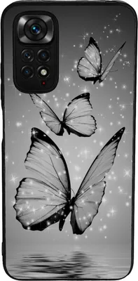 Produktbild von TPU Silikon Hülle für Xiaomi Redmi 10C Handy Cover Case Schutzhülle Handyhülle Bumper MOTIV 8 Schmetterling Grau