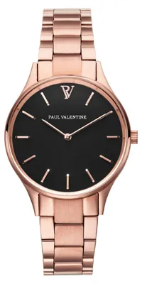 Produktbild von Paul Valentine Damen Armbanduhr HERMOSA ROSE GOLD BLACK 34 MM PV34212