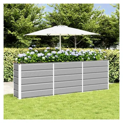 Produktbild von Blumenkasten, hellgrau, 160 x 40 x 75 cm, Stahl, Hochbeet, für Garten, Pflanzkübel für Blumen und Sukkulenten, Terrasse, Balkon