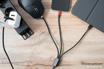 Produktbild von 6-in-1 Ladekabel USB-C/USB-A > USB-C + Micro-USB + Lightning