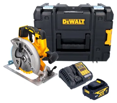 Image de DeWalt DCS 570 M1T Scie circulaire sans fil 18 V 184 mm Brushless + 1x batterie 4,0 Ah + chargeur + TSTAK