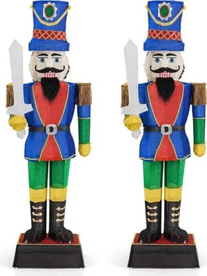 Zdjęcie produktu dla Zestaw świąteczny „Dziadek do orzechów”, 184 cm, z oświetleniem LED, dekoracja zewnętrzna