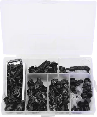 Produktbild von Universelles Kuip-Bolzen-Dichtungs-Schlüsselset für Motorräder - 158 Teile - Blau - Inklusive ABS Aluminium Bolzen - Praktisches Set für die Montage - Langlebig und Vielseitig - Motorrad Zubehör