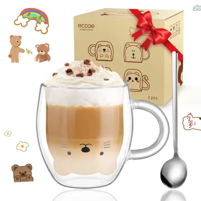 Image de Tasses en verre à double paroi - 290 ml, idéales pour le latte et le cappuccino