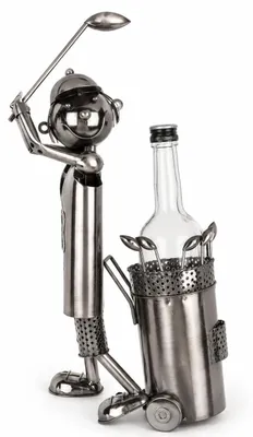 Productafbeelding van Omgoods - Metalen Flessenhouder Golfspeler voor Decoratie