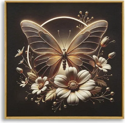 Obrázok produktu pre Nástenný obraz „Butterfly“ od Maura Ferrettiho s LED osvetlením – plátno s rámom 50 x 50 cm