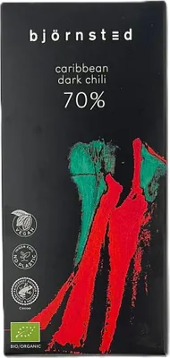 Produktbild von Björnsted Caribbean Dark Chilli 70% Bitterschokolade 100g -