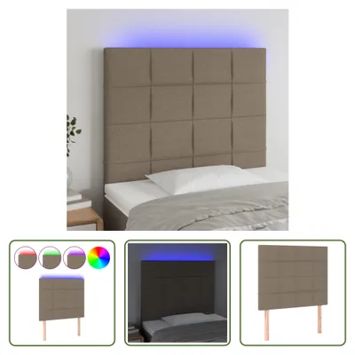 Immagine prodotto di The Living Store Testiera LED taupe 80x5x118/128 cm in tessuto