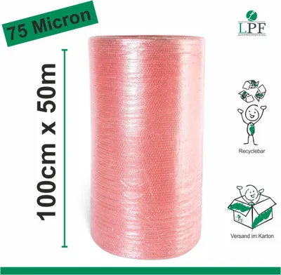 Produktbild von Luftpolsterfolie LPF75 Breite 100cm x Länge 50m Noppenfolie