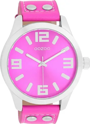 Produktbild von Oozoo Damen Lederarmband Uhr Timepieces pink Analog Quarzuhr UOC1074A