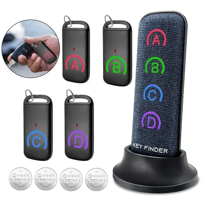 Produktbild von Schlüsselfinder, Key Finder, mit fortschrittlicher Stofffernbedienung und schlanken Empfängern, Schlüsselgeldbörsenfinder mit 85 dB Lautstärke
