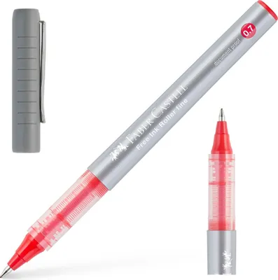 Zdjęcie produktu dla FABER-CASTELL 348121 FABER-CASTELL Free Ink Tintenroller grau 0,7 mm, Schreibfarbe: rot, 1 St.