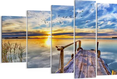 Produktbild von Bild auf Leinwand - Leinwandbild - See Brücke - 150x100cm - Wand Bild - Wanddeko - Wandbilder - Leinwanddruck - Bilder - Kunstdruck - Wanddekoration - Leinwand bilder - Wandkunst - EG150x100-3963