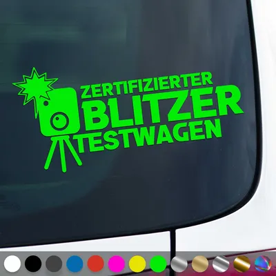 Produktbild von PantherPixel er  Aufkleber Testwagen Sticker Auto Geschenkidee Farbe Neon-Grün