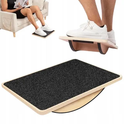 Produktbild von Balance Board aus Holz Rutschfestes Balance Board Stabiler Gleichgewichtstrainer Wippbrett für Gleichgewicht Koordination und Homeoffice rutschfest