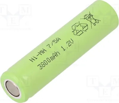 Image de 1 x Batterie : Ni-MH, diamètre 16,6 x 66,2 mm, modèle J-7/5A3800, équivalent 7/5A, 7/5R23, 1,2 V, 3800 mAh