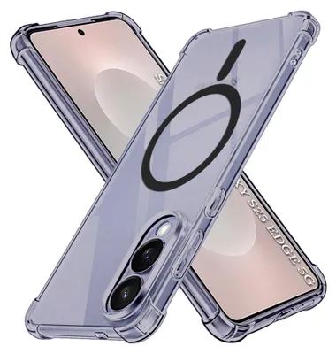 Produktbild von Techsuit - Shockproof Clear Silicone MagSafe Hülle für Samsung Galaxy S25 Edge - rauchschwarz