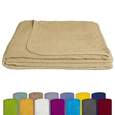 Produktbild von KiGATEX Frottee-Decke 150x200 cm – 100 % Baumwolle, Sommerdecke & Tagesdecke – OEKO-TEX , waschbar, weich & atmungsaktiv – Farbe: Sahara