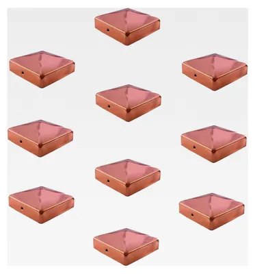 Produktbild von 10 Stück Pfostenkappen Kupfer Abdeckkappen für Pfosten Pyramide 71 mm 7x7 cm
