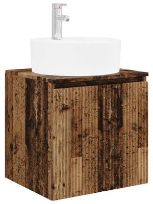 Zdjęcie produktu dla Umywalka ścienna z szafką Stare drewno 49,5 x 44,5 x 65 cm