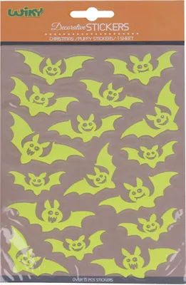 Image de Autocollants phosphorescents 25 x 14,4 cm Chauves-souris HALLOWEEN