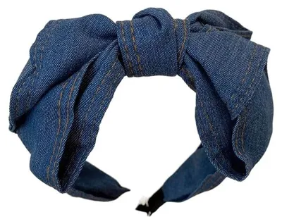 Produktbild von Haarband aus Jeans mit Schleife für Damen