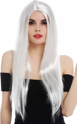 Produktbild von WIG ME UP Perücke lang Mittelscheitel glatt helles Grau 2017125-PC309