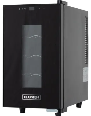 Zdjęcie produktu dla Szafka na wino Klarstein, slim, 1 strefa, szklane drzwi, ochrona UV, 11-18 °C, 8 butelek