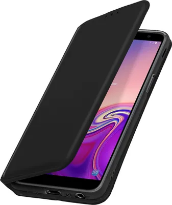 Produktbild von Avizar, Klappetui aus Kunstleder für Samsung Galaxy J6 Plus, Schwarz