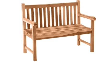 Produktbild von TPFGarden GARTENBANK Teaka 2-Sitzer mit Rücken- und Armlehne, 120 cm,Teakholz