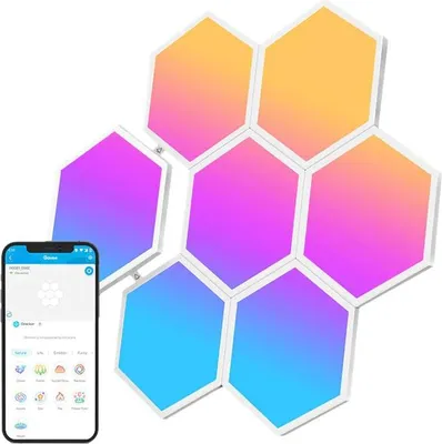 Produktbild von Govee Glide Hexa Light Panels, Intelligentes Panel, WLAN, Weiß, Kunststoff, Wand, Wand
